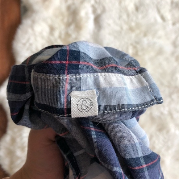 Treasure & Bond Classic Plaid Shirt Blue Small - Picture 11 of 11